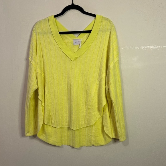 Out From Under Neon Yellow Slub Top - Picture 1 of 4